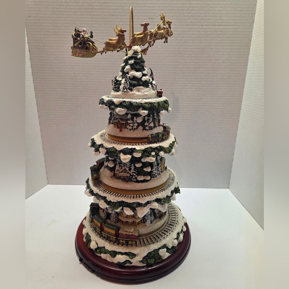 Thomas Kinkade Wonderland Express Village Musical Train Tree Tabletop Decoration